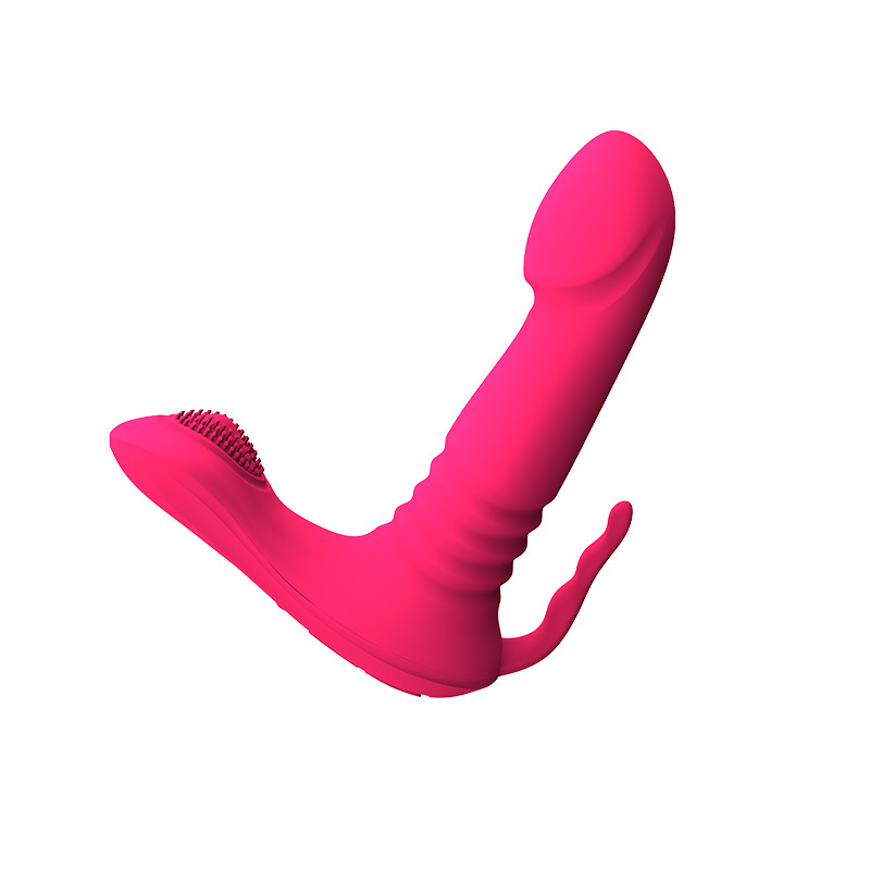 An adult sex toy for female masturbators controlled by a wearable APP with telescopic double vibration rods Application Scenario