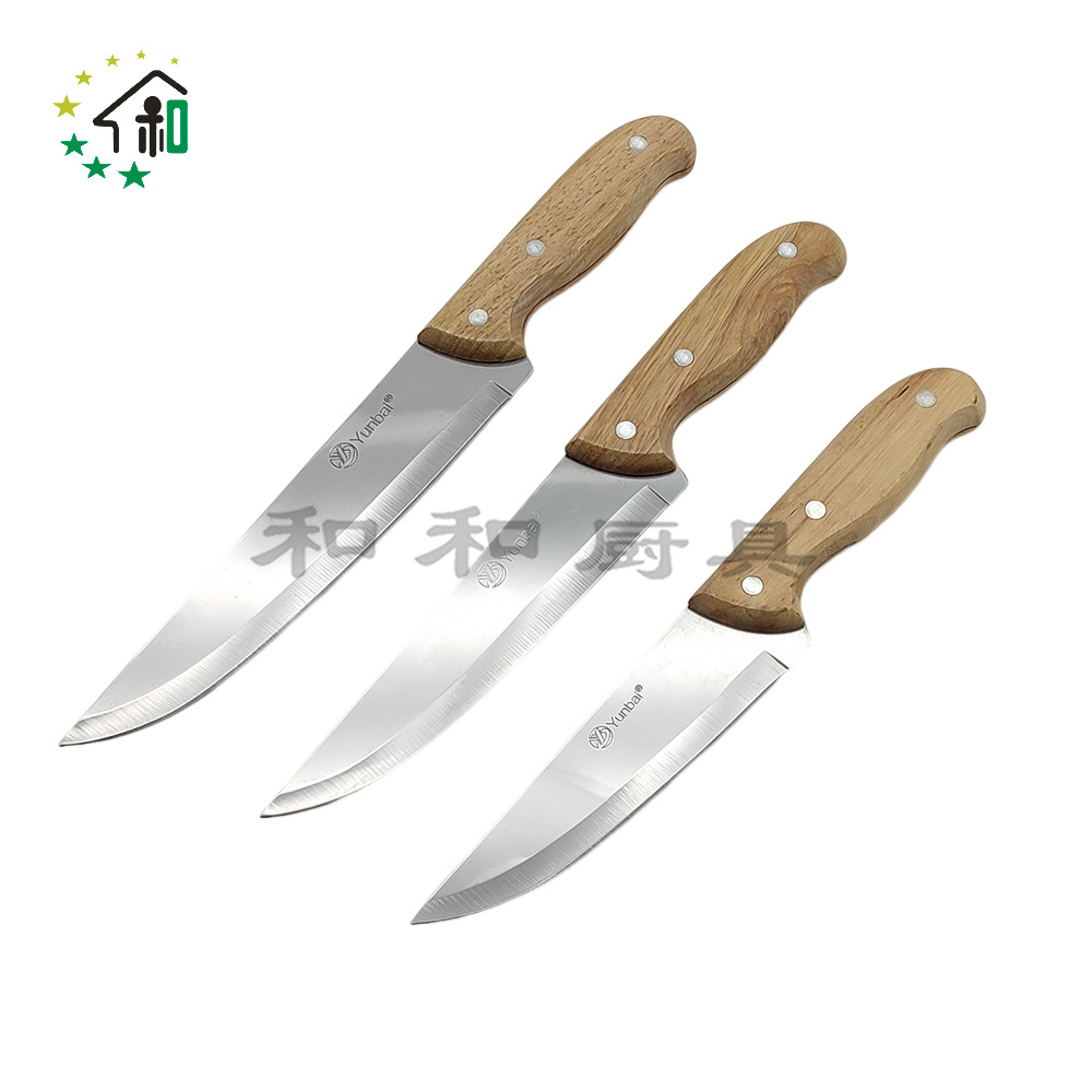Wholesale wooden handle stainless steel knife Fruit knife non-slip design Easy to carry home chef's knife slice kitchen knife Item Picture