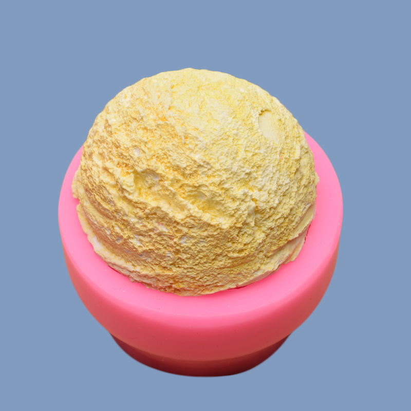 冰激凌雪糕球香薰蜡烛硅胶模具 diy蛋糕装饰肥皂石膏模具 现货详情图3