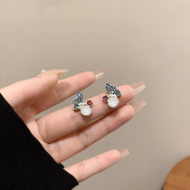 French vintage painted enamel butterfly earrings Female design sense niche simple temperament earrings studs fashion personality earrings