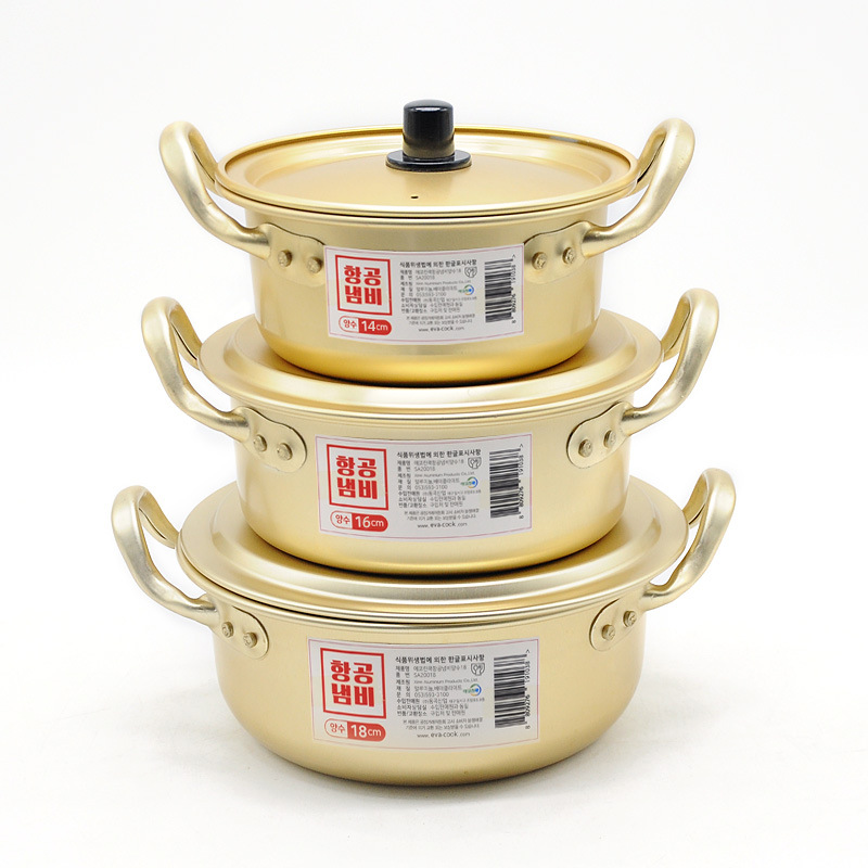 Korean ramen pot, instant noodle pot, Korean yellow aluminum pot, instant noodle pot, Korean drama soup pot, souvenir pot manufacturer wholesale