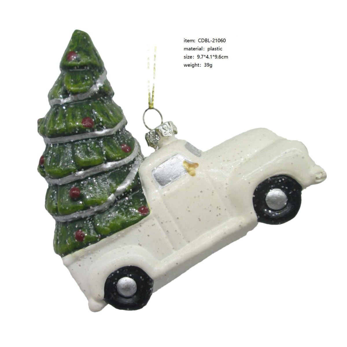 小汽车圣诞装饰圣诞树挂件吊饰批发pickup truck with a tree