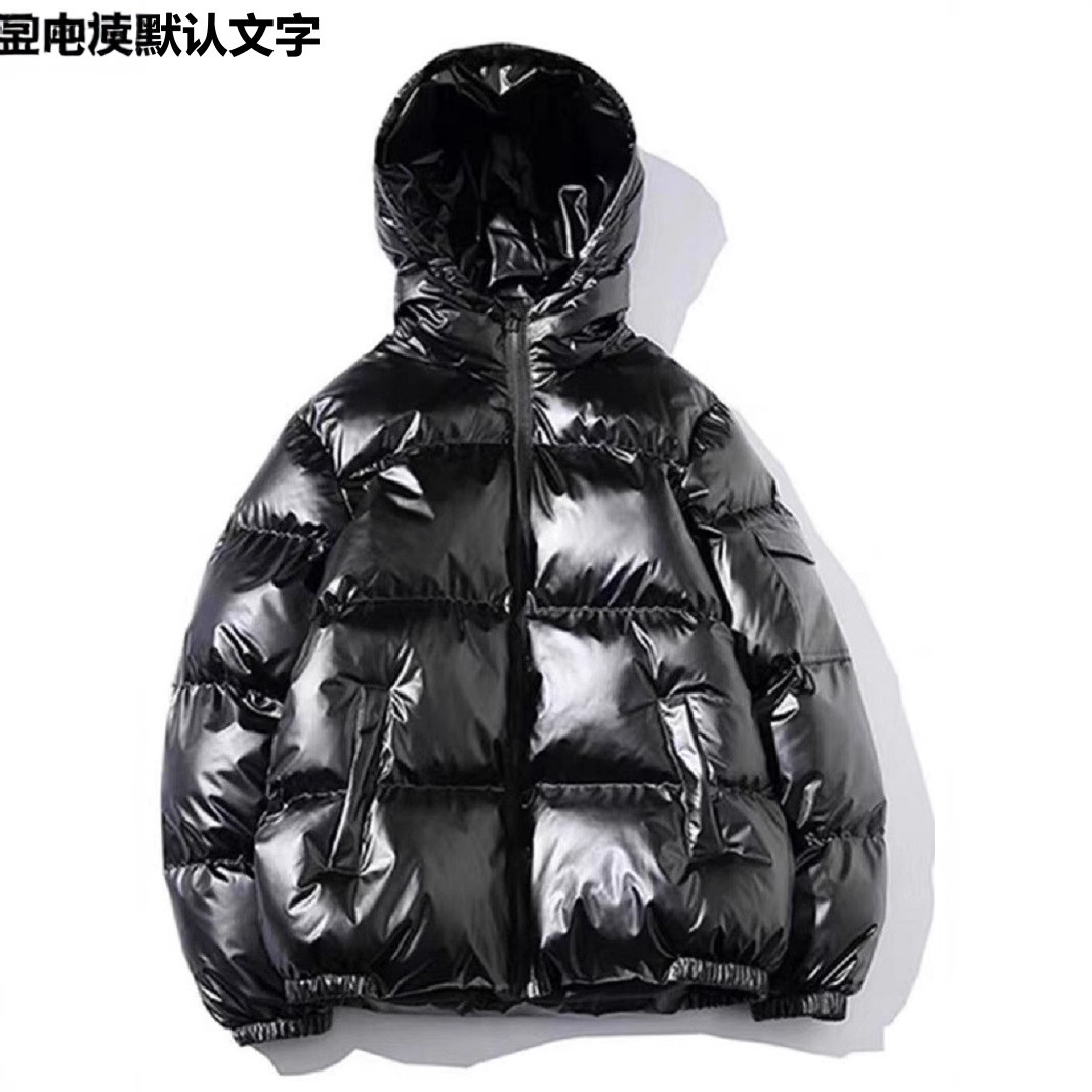 Cross-border 2022 winter foreign trade men's shiny cotton-padded jacket, Korean-style short stand-up collar cotton-padded jacket, trendy large-sized men's cotton-padded jacket details Picture
