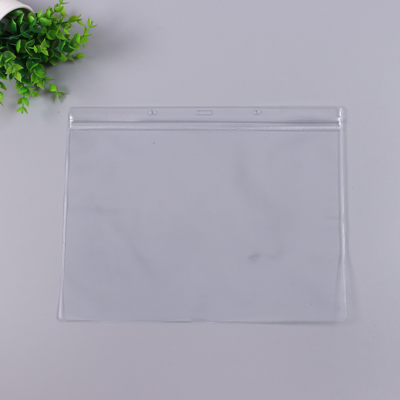 学生挂脖PVC软质胸卡套防水卡证件ID卡套透明展会证工作牌厂牌套