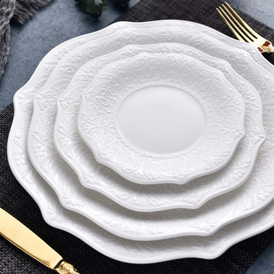 Nordic solid-color plates, vegetable plates, home creative and personalized tableware sets, rice bowls, pastries, breakfast plates, ins style wholesale Specification image