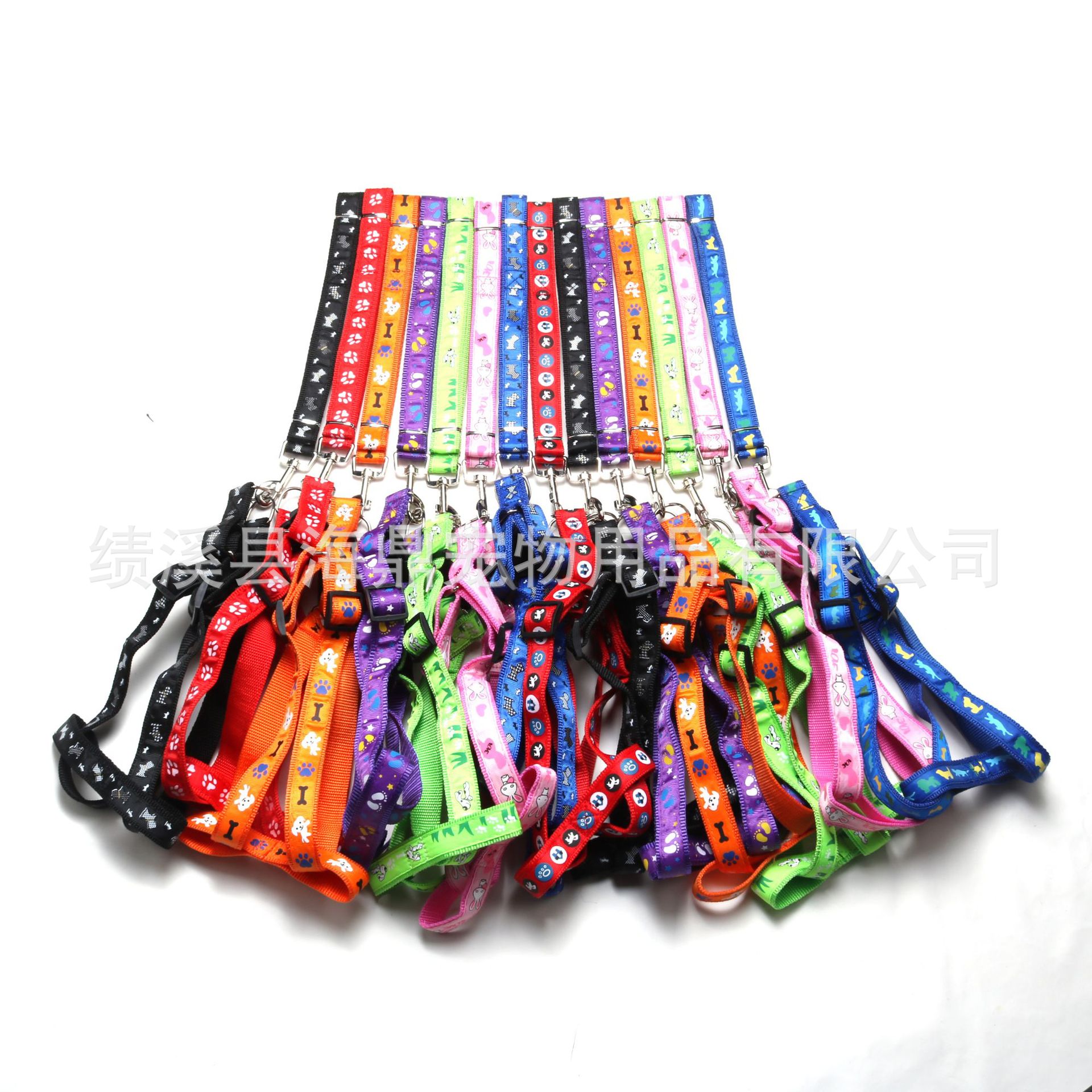 Wholesale patch dog leashes, printed dog chains, leashes, chest straps, small and medium-sized dog walking leashes, dog chains, collars Item Picture