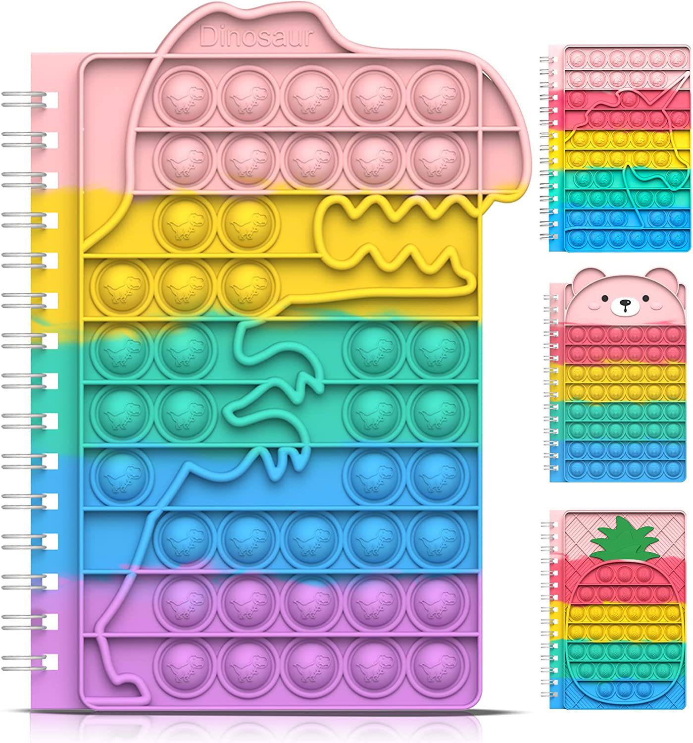 Wholesale cross-border Rainbow rodent Control Pioneer custom Unicorn stress-relieving bubble silicone loose-leaf notebook from the manufacturer