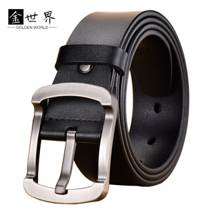 跨境外贸爆款男士真皮皮带 商务男士真皮休闲针扣腰带 压印LOGO带详情4
