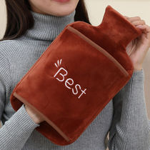 Rubber hot water bag water bag warm belly warm bag student dormitory plush set warm hand treasure wholesale hair