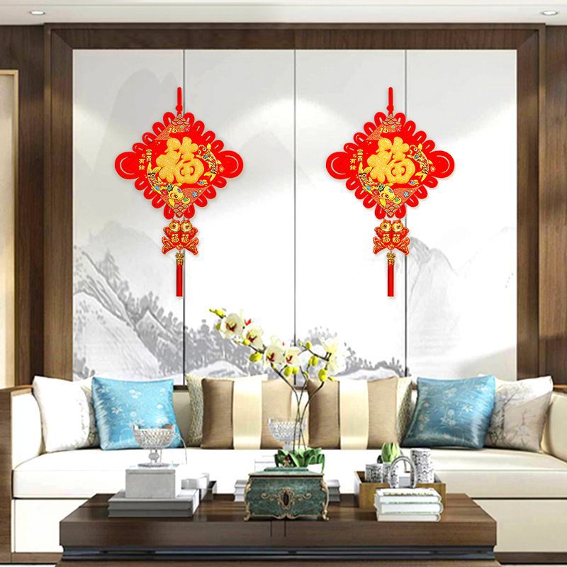 中国结/中国结挂件/中国红/流苏/留苏白底实物图