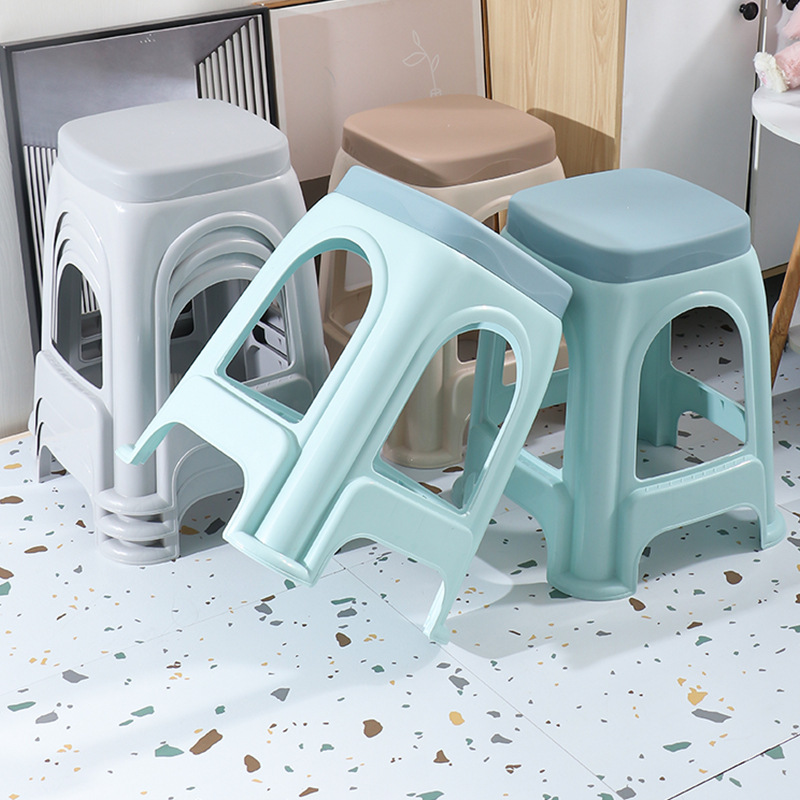 加厚塑料凳子家用椅子方凳塑胶成人板凳简约高凳子可叠加凳子批发详情图2