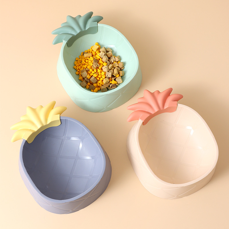 Wholesale InS-style pineapple patterned pet single bowl neck guard, cat bowl, pet food bowl and feeding bowl in stock
