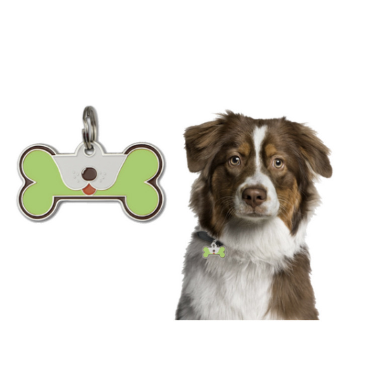 New dog collar accessory, bone pet identity dog tag, cartoon print cat necklace pendant, pet accessory Item Picture