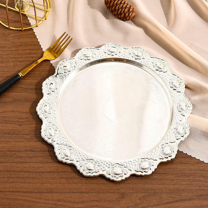 Wrought Iron Fruit Plate Home Living Room Snack Plate Melon Seed Plate High-Grade Retirement Award Plate Creative Outstanding Staff Honorary Plate Specification drawing