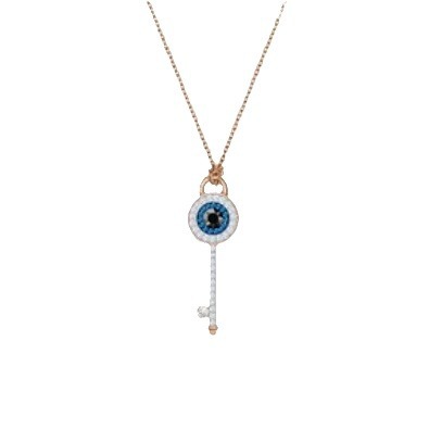 The high-end version of the Shi family's gradient blue, red, pink, white and black swan necklace for women features a crystal dynamic collarbone chain with exotic elements Item Picture