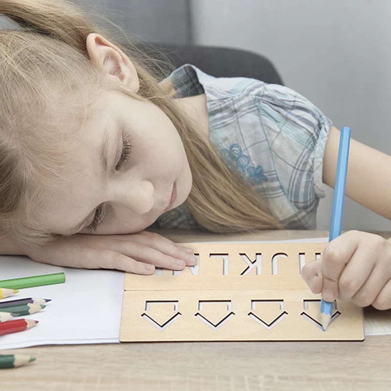新款儿童早期学习字母数字练习板儿童木制早期教育玩具书写练习板详情图1
