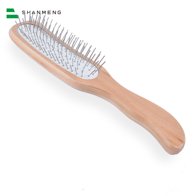 Factory Customized Wooden Air Cushion Comb Curved Handle Massage Comb Air Bag Hair Comb Can Be Engraved Quality Goods Specification drawing