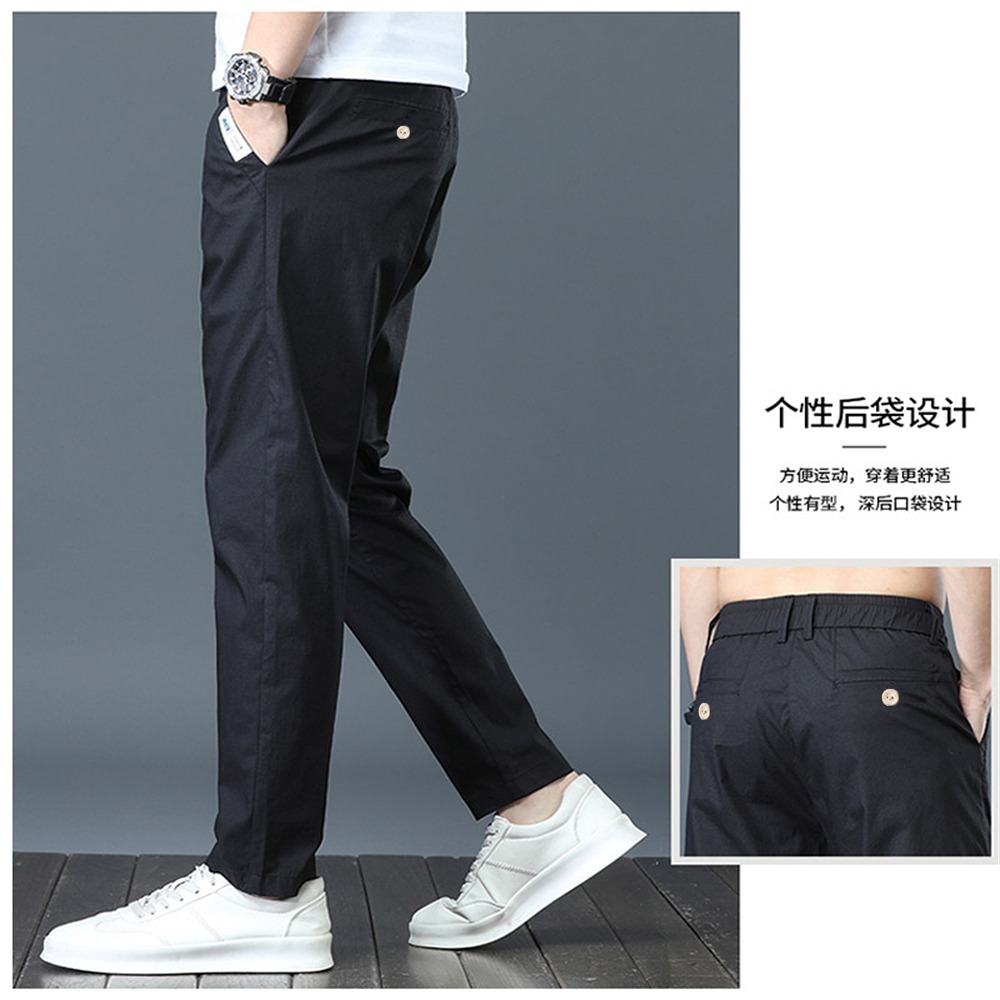 Summer thin business trousers, quick-drying, casual, fashionable and trendy, slimming straight ice silk trousers for teenagers details Picture