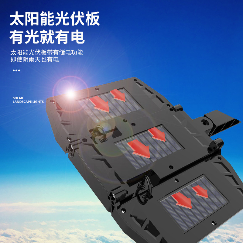 Solar-powered household garden lamps, emergency lighting, automatic LED with poles, outdoor ultra-bright waterproof sensor street lamps details Picture