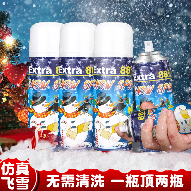 飞雪喷雾仿真雪花片喷雾韩剧变装手持喷雪罐圣诞派对雪花喷雾图