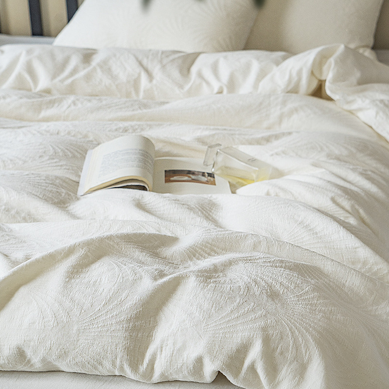 Class A Natural Primary Color Bedding Pure Cotton Four-Piece Non-Dyed Plain Bed Cover Naked Sleeping Hotel details Picture