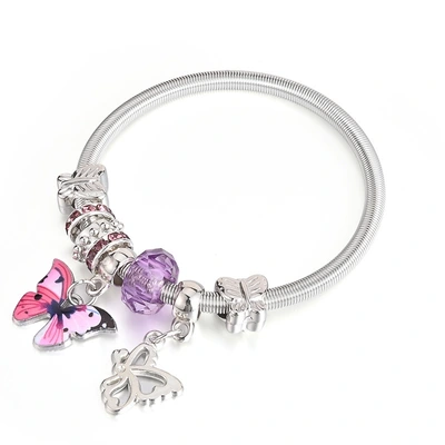 2022 New European And American Diamond-Encrusted Fashion Cross-Border Hollow Butterfly Spring Bracelet Female Diamond-Encrusted Crystal Small Fresh Hands