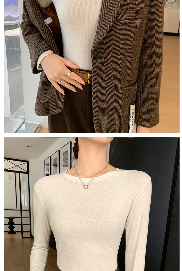 K1208螺纹正肩圆领打底衫女秋冬长袖内搭T恤修身显瘦百搭针织上衣详情15