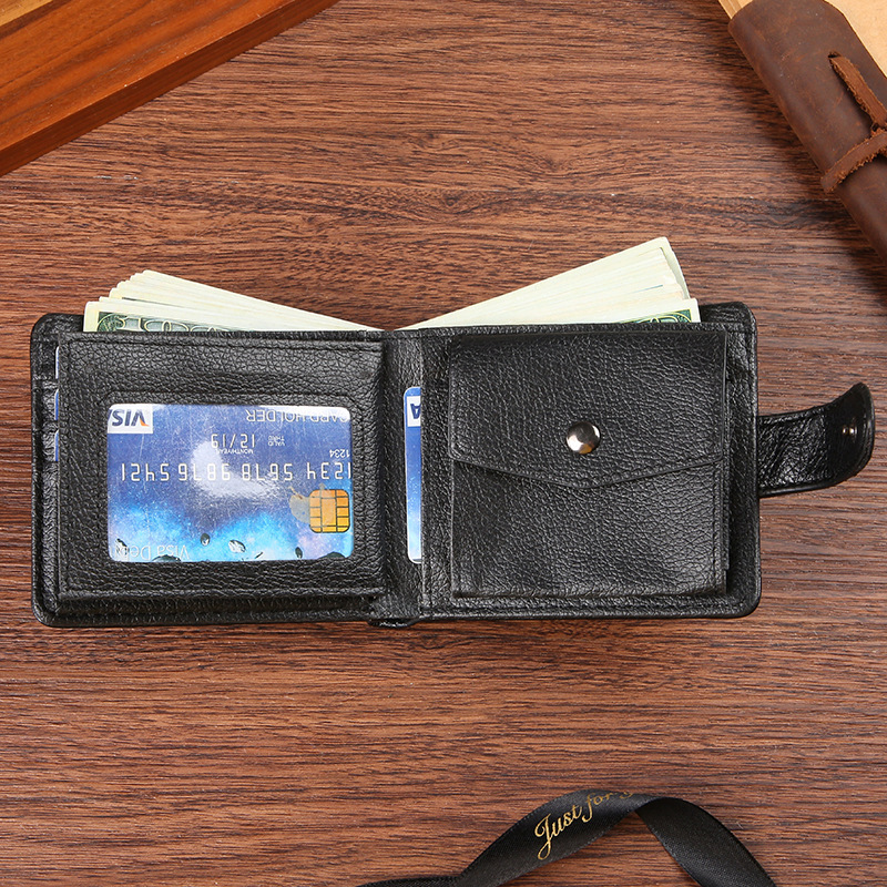 Durable zipper buckle PU leather short wallet, coin purse with multiple positions, factory direct sales for cross-border men's trade Application Scenario