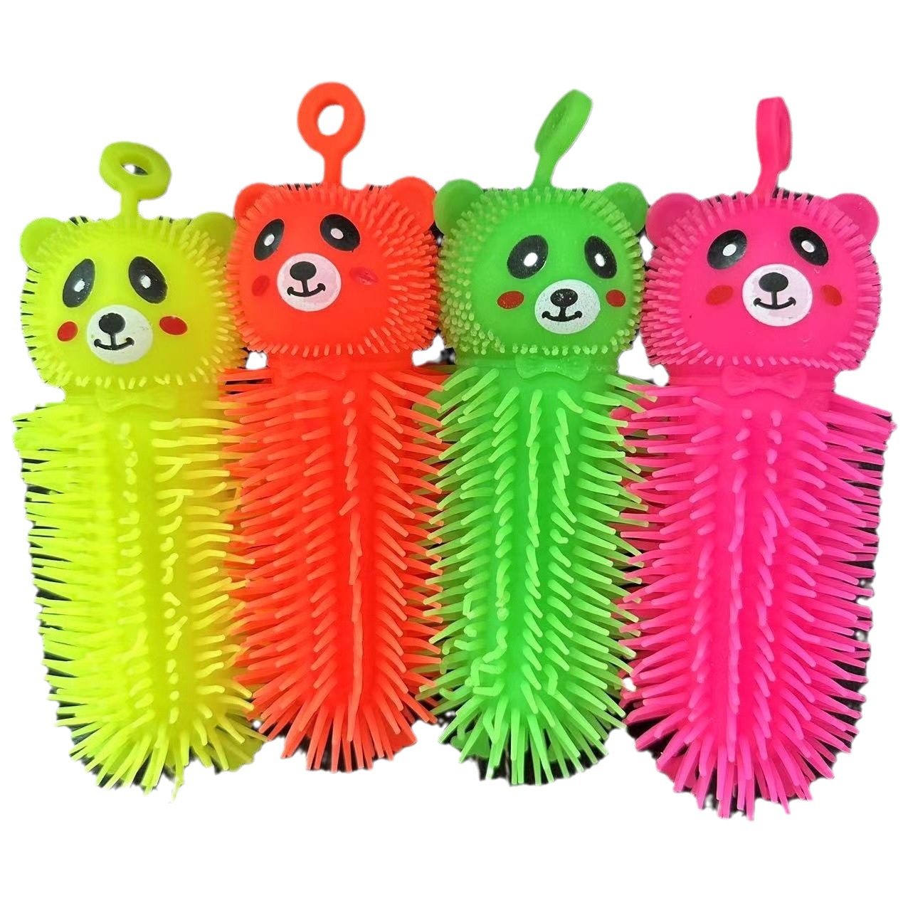 Flash Bear Fur Ball Light Up Caterpillar Elastic Light Up Caterpillar Light Up Caterpillar Soft Rubber Toy Wholesale Item Picture
