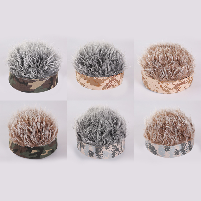 European and American hats, realistic wigs, creative and cool parodies, brim hats, camouflage short hair, landlord hats, factory wholesale