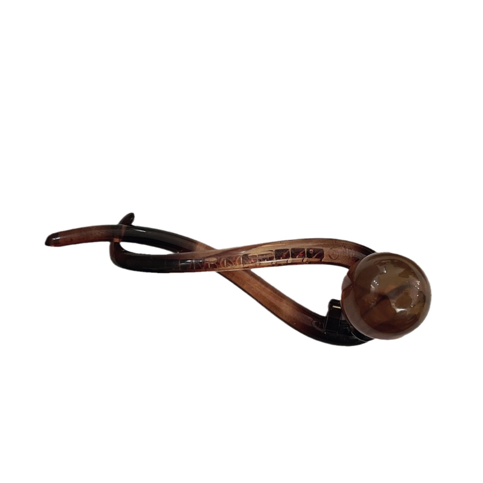 Simple coffee-colored pearl one-line scratch-off women's 2024 new high-end twist hair clip, shark clip hair accessory at the back of the head Item Picture