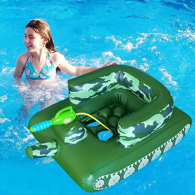 跨境新款 水上充气喷水坦克儿童喷水车 泳池戏水座圈喷水坦克详情图3