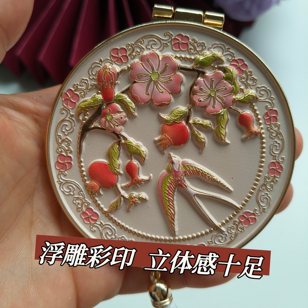 镜子/美容镜塑料/梳子镜子/可折叠化妆镜/小镜子细节图