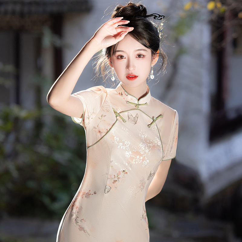 2025新款春夏复合蕾丝改良旗袍日常年轻款连衣裙民国风新中式旗袍