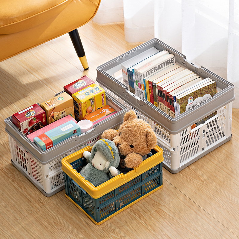 Grocery Storage Basket Square Household Clothes Can Be Folded High Folding Storage Basket Shopping Basket Store Large Hand details Picture
