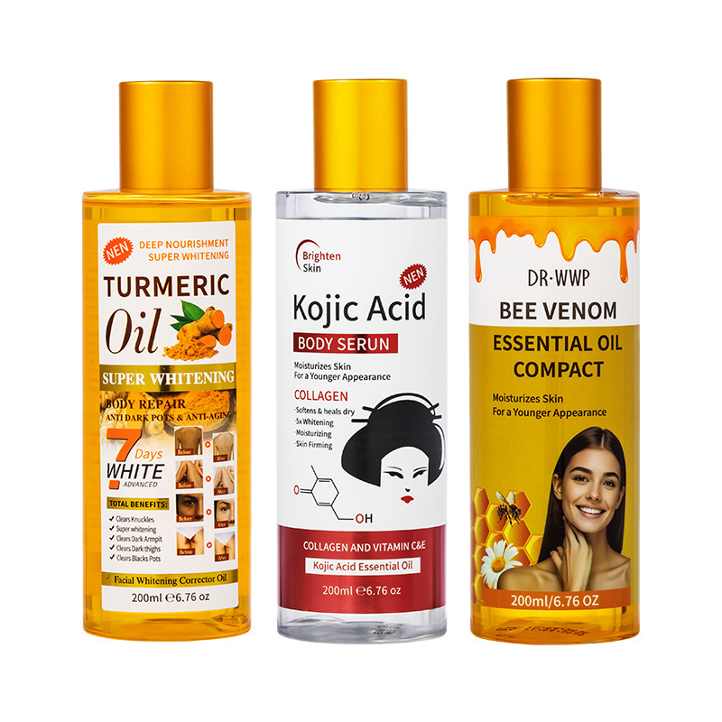 Cross-border Turmeric Massage Essential Oil Moisturizes, Unblocks meridians and generates heat. Foreign trade Ginger essential Oil Body Massage and Gua Sha Oil 200ml Item Picture