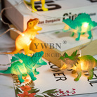 新款led恐龙灯串儿童卡通搪胶装饰灯圣诞节电池盒彩灯