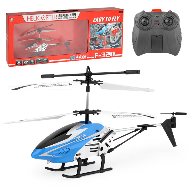 New crash-resistant 3.5-pass alloy remote control helicopter with lights USB rechargeable children's toy remote control airplane model