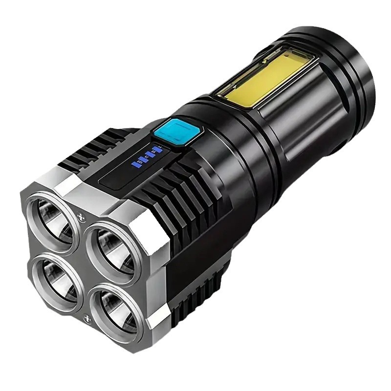 Four Nuclear Explosive Flashlight Strong Light Rechargeable 100,000 Lumens Strong Light Special Forces Outdoor Multi-Functional Led Long-Range Shooting Item Picture