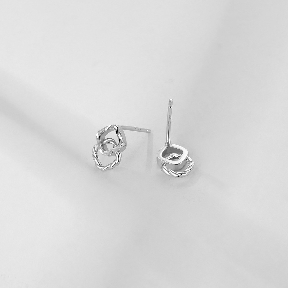 Explosive Supply Cross-Border Generation Ring Interlocking Silver Needle Earrings S925 Sterling Silver Studs Women's Earrings Manufacturers Wholesale Application Scenario
