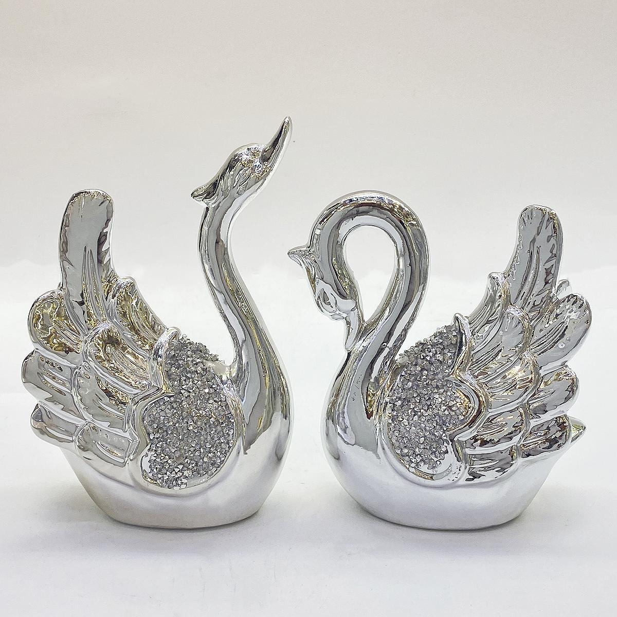 Modern and simple set of electroplated gold fruit ornaments with diamonds, apple and pear ceramic craft vase decoration Specification image