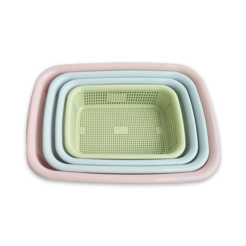 家用塑料沥水篮加厚加大长方形厨房淘米筛果蔬厨具沥水筐收纳篮子详情图5