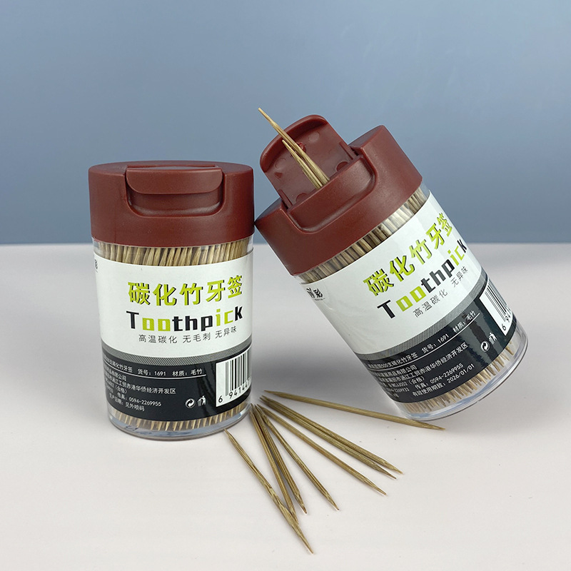 Miaocai flip-top screw cap bottle 500 bamboo toothpicks for one-time cleaning, direct supply from the manufacturer Specification image