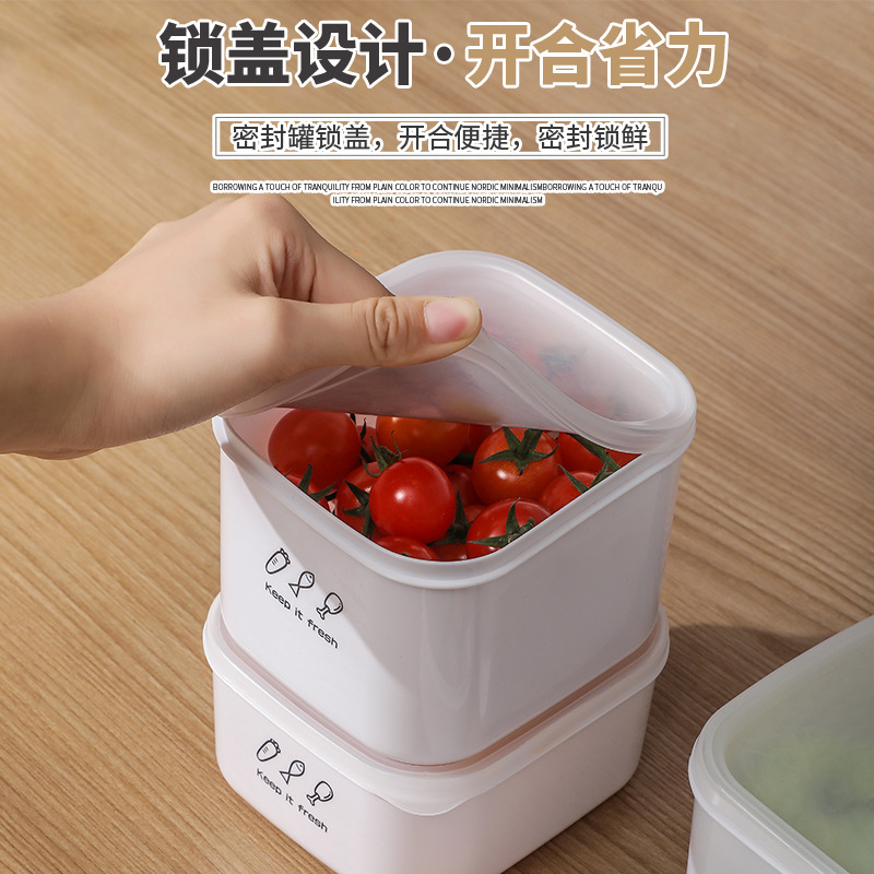 Plastic sealed heating bento boxes for household refrigerators, lunch boxes, kitchen food, dumplings, and fruit storage jars details Picture