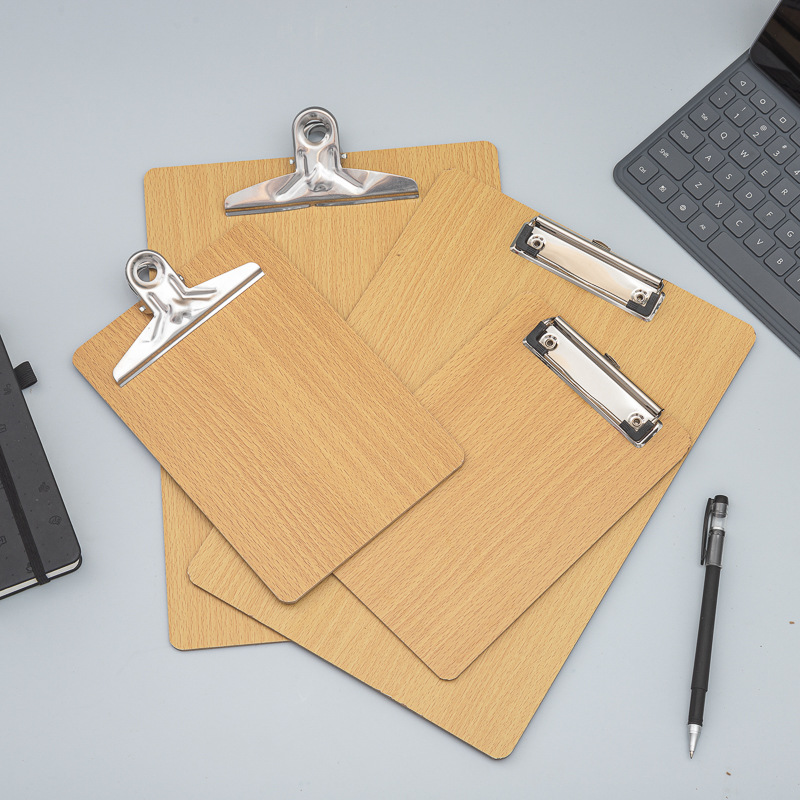 Office Supplies A4 Thickened Wooden Board Clip Data Organizing Storage Clip Student Exam Writing Pad Can Be Hung details Picture