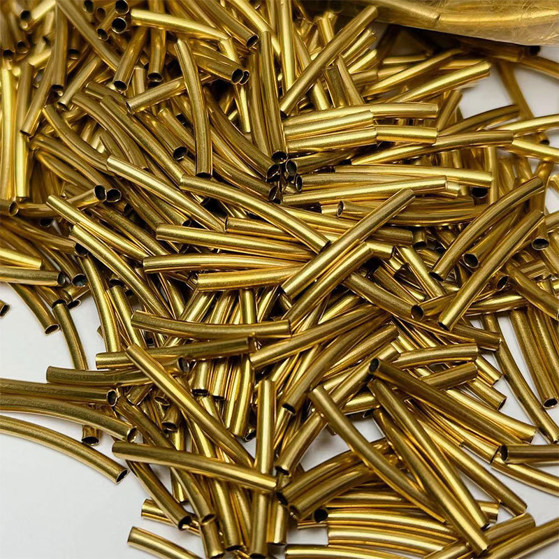 2*20mm smooth universal curved tube DIY jewelry accessories, bracelets, necklaces, universal tube gold-plated copper accessories and accessories details Picture