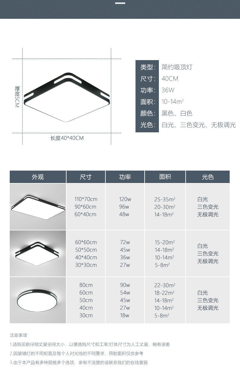 led eye-protecting living room and bedroom lights, modern and simple ultra-thin ceiling lights, corridor and balcony lights, dining room round full-house lights pic 12