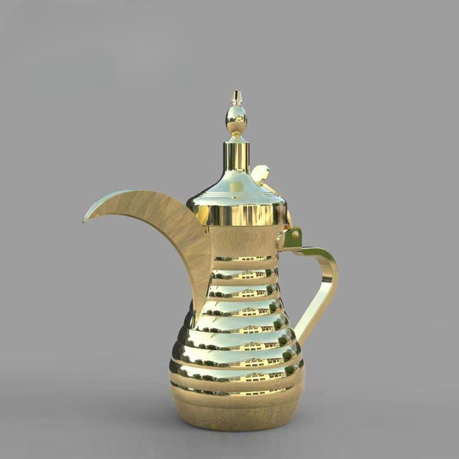 Manufacturer: Middle Eastern teapot, kettle, stainless steel striped coffee pot, Dubai Arab Daraha Specification drawing