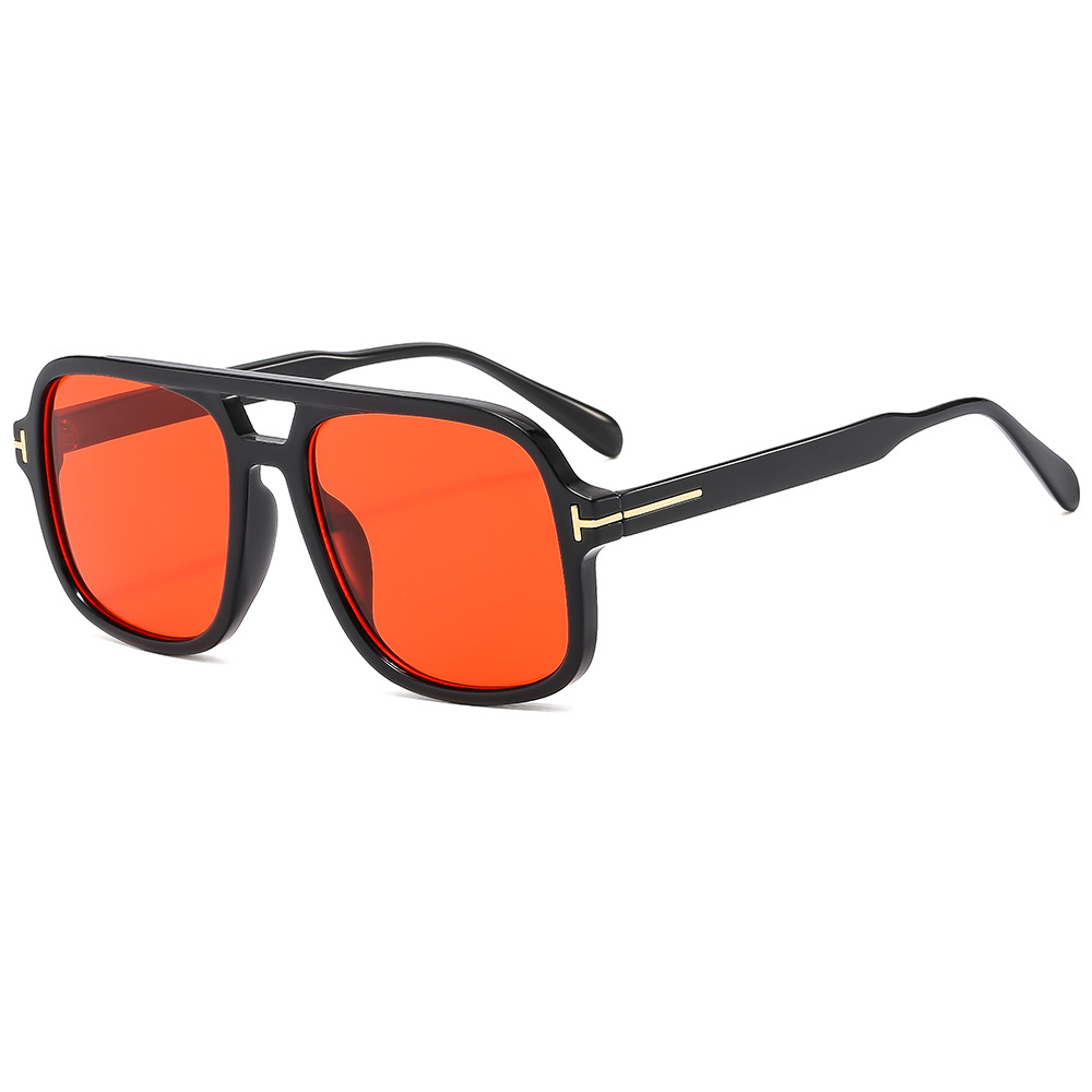 Europa y Estados Unidos t-word doble viga cuadrado moda gafas de sol tendencia vintage ocean piece gafas de sol anti-uv modelo 68236 Specification image