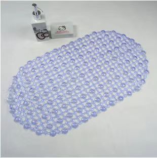 Ling Ou Pvc Transparent Solid Color Bathroom Non-Slip Mat Environmental Protection With Suction Cup Carpet Toilet Non-Slip Mat Massage Foot Mat